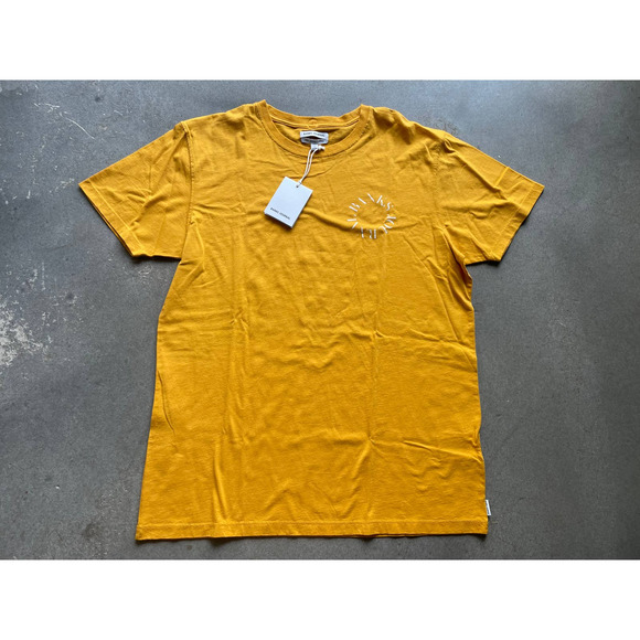 Banks Journal Sphere Classic Tee Mens Small Saffron Yellow 100% Organic NWT - Picture 3 of 8